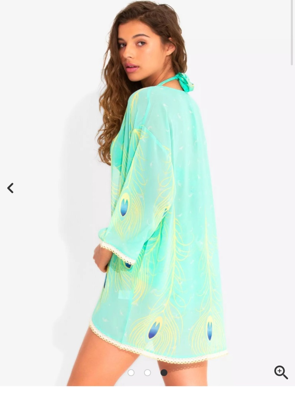 Disney Jasmine Swim Set 3-Piece Bikini + Kimono Cover Up NWT Hot Topic Peacock - Picture 3 of 14